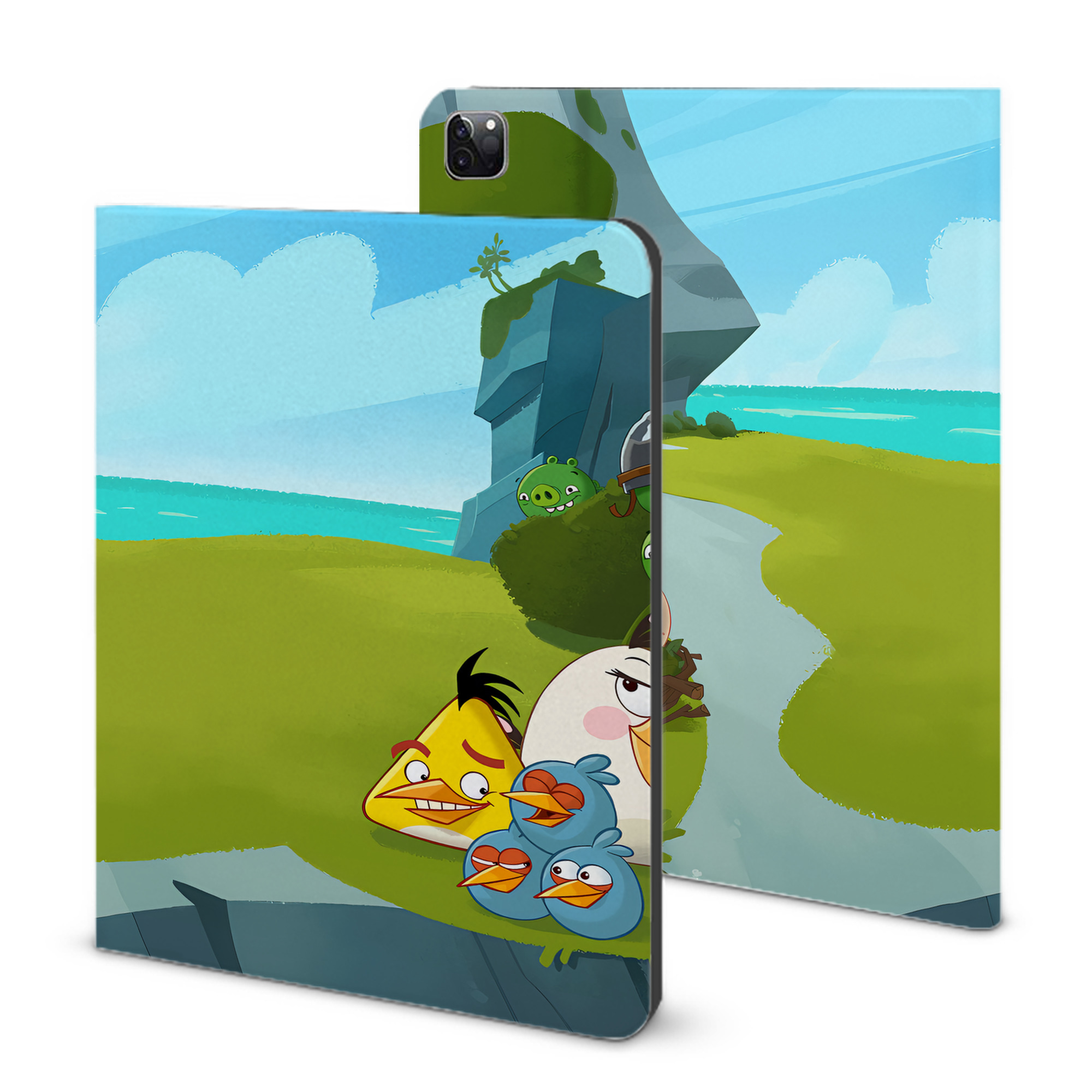 （画像用） Angry Birds アングリーバード IPad ケース ブック型 PUレザー TPU 耐衝撃 軽量 薄型 ペン収納なし 全面保護 IPad 各モデル対応